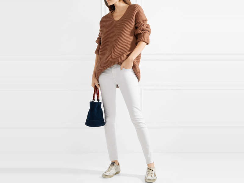 white denim skinny jeans