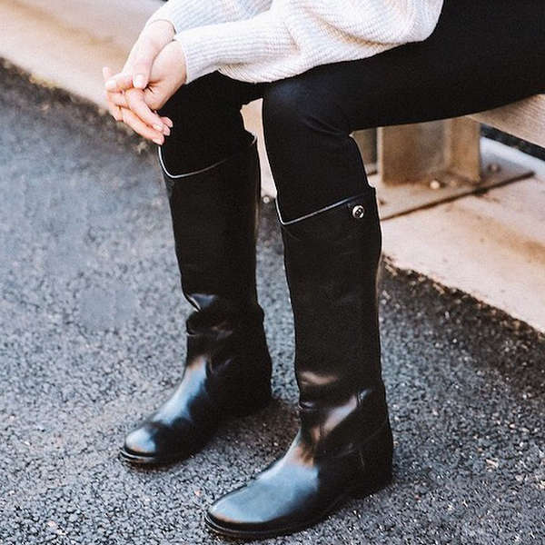 wide leather boots