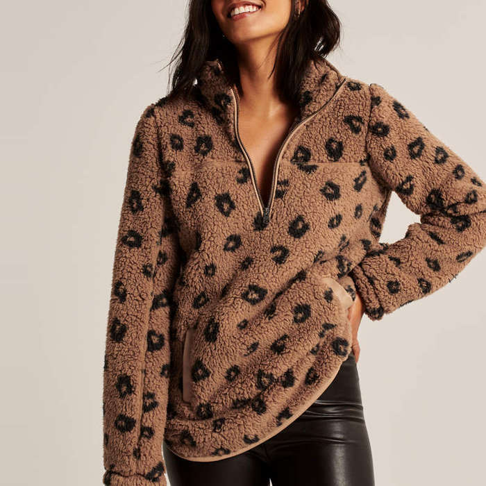 a&f sherpa sweatshirt