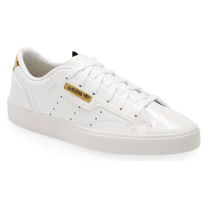 trendy white sneakers