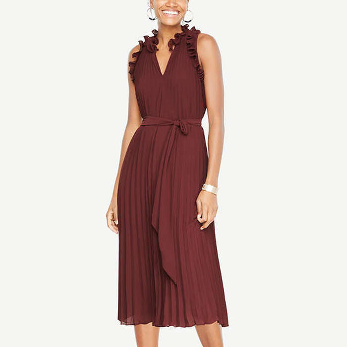ann taylor burgundy dress