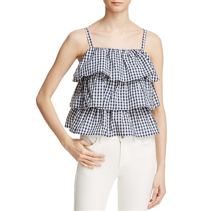 gingham ruffle top
