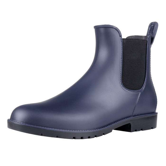 grey ankle rain boots