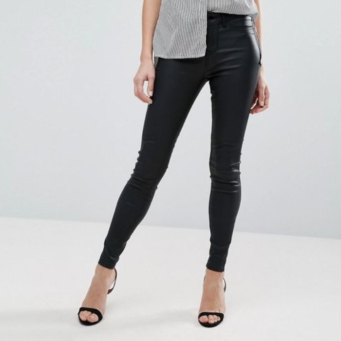 black coated jeans