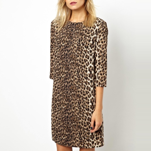 animal print silk dress