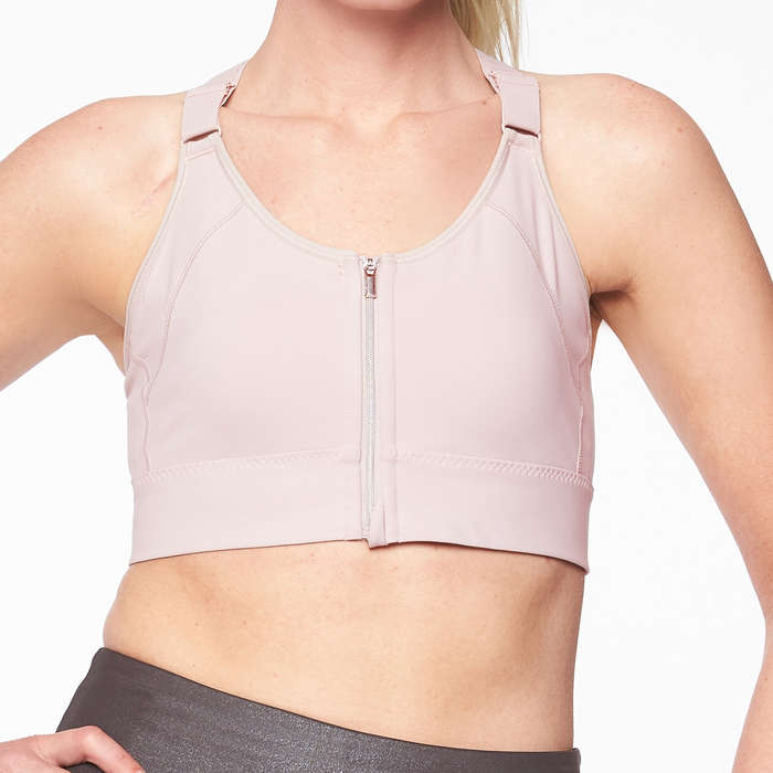 best front zip sports bra
