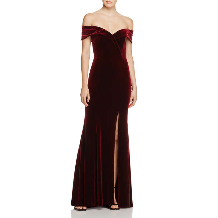 Avery G Off-the-Shoulder Velvet Gown | Rank & Style