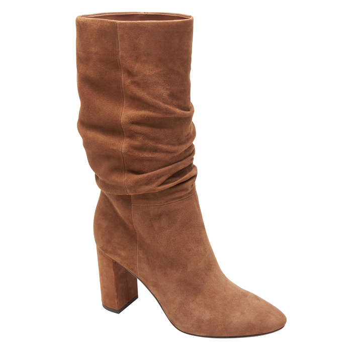 slouchy block heel boots