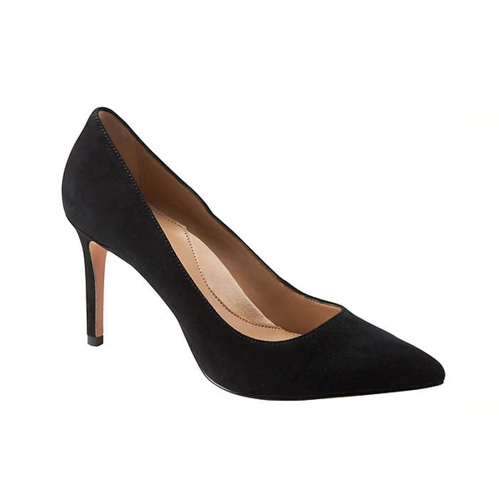 comfortable black suede pumps