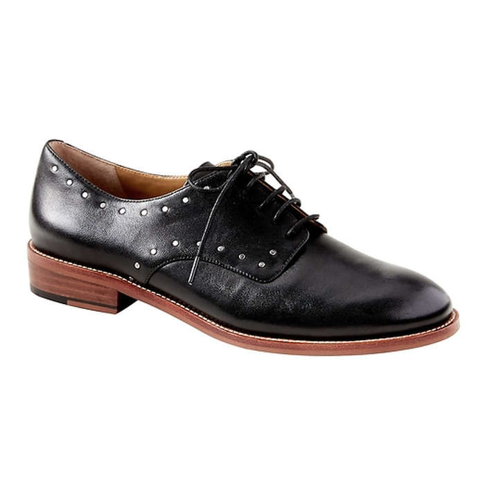 black oxford flats women's