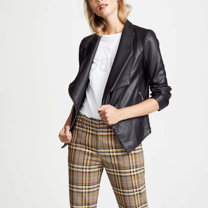 Bb Dakota Gabrielle Faux Leather Asymmetrical Jacket