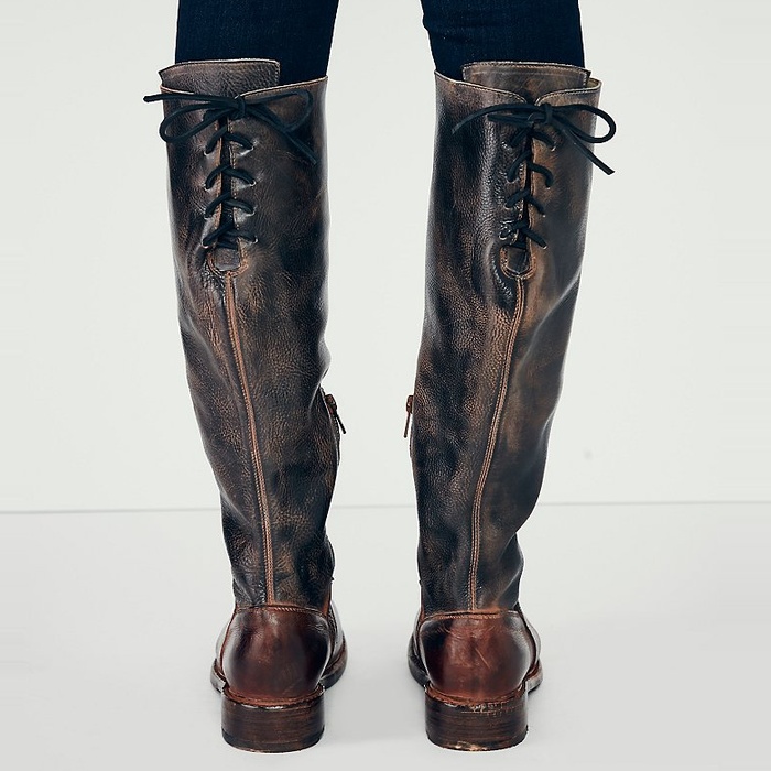flat heel tall boots