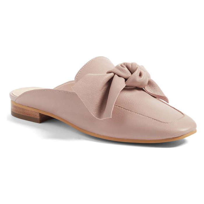 redford leather backless loafers