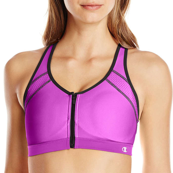 best front zip sports bra