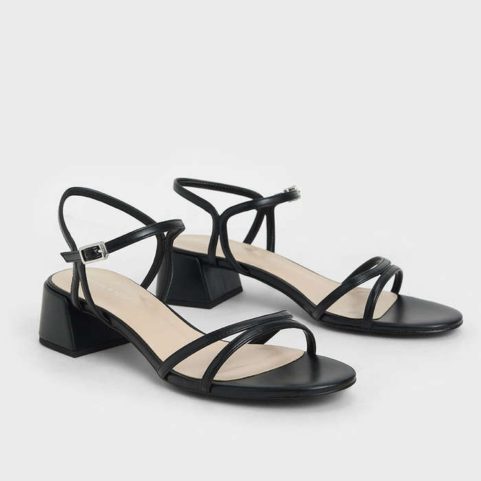 strappy block sandals
