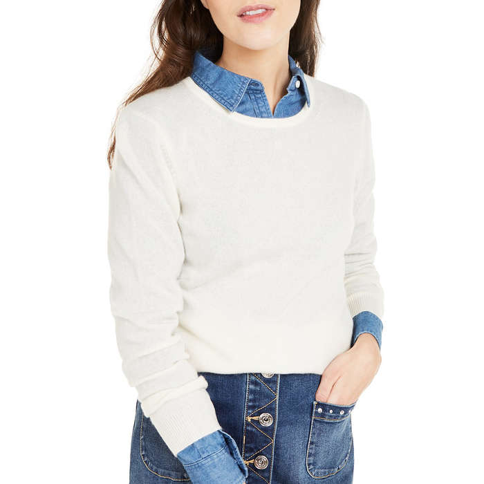 charter club cashmere crewneck sweater