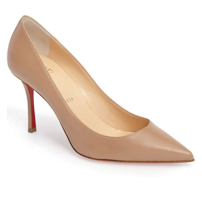 tan nude pumps