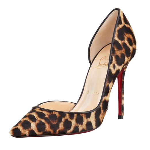 leopard calf hair heels