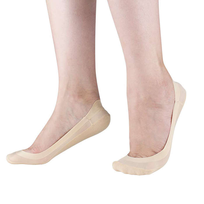 Pack of 6 Keewen Womens No-show Liner Low Cut Socks Invisible Liner in Poly-blend with Gel Tap CWL009