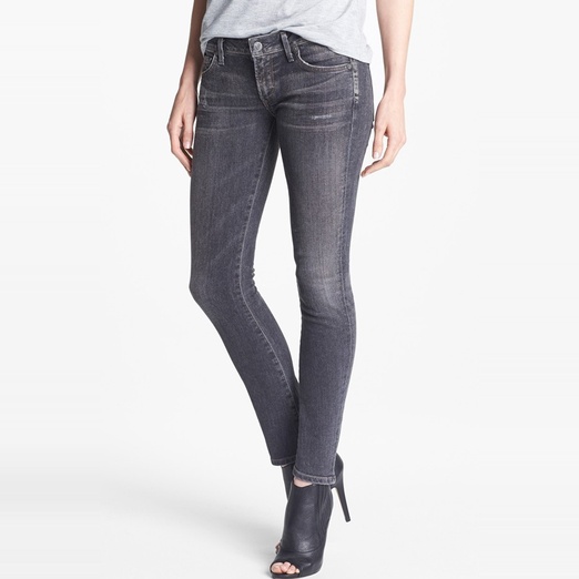 low rise grey jeans