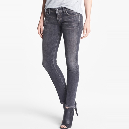 low rise gray jeans