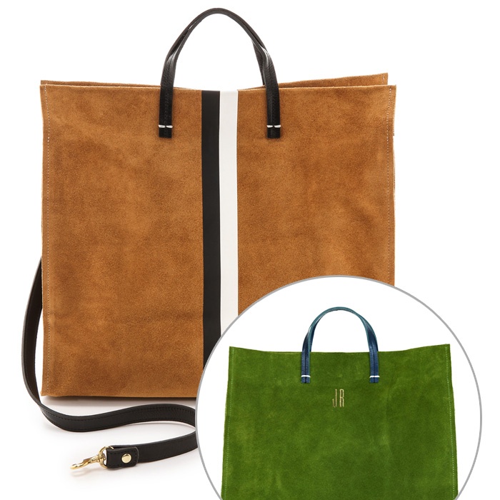 monogrammed leather tote