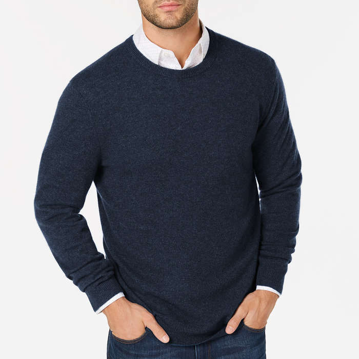 button up crew neck sweater