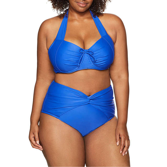 Coastal Blue Women's Plus Size Ultra High Waist Bikini Bottom,: Clothi...