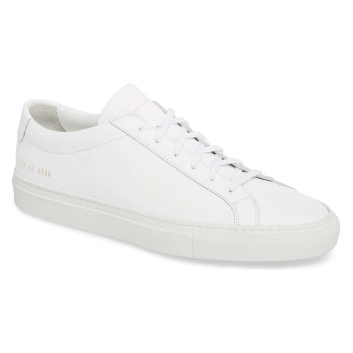 white fashionable sneakers