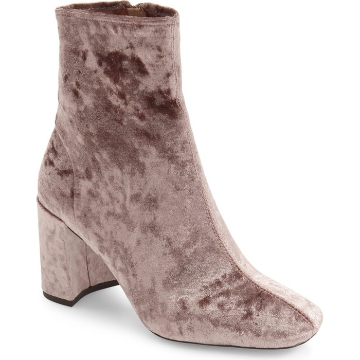 crushed velvet boots