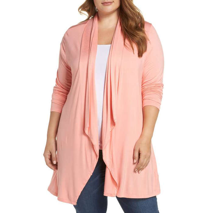 H&F Womens Sleeve Ladies Waterfall Cardigan Plain Open Front Cardigans for Women Plus Size Top for Women Size 16-18 20-22,24-26