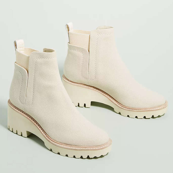trendy white boots
