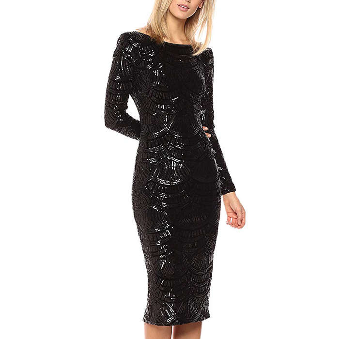 cocktail midi dress with sleeves