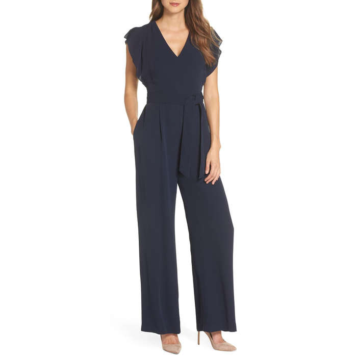 eliza j twist wide leg jumpsuit