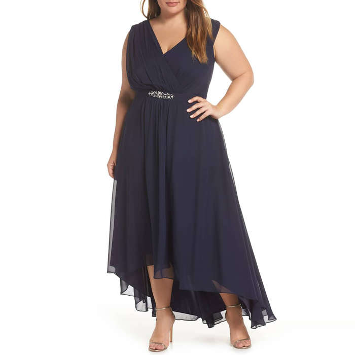 wrap plus size formal dresses