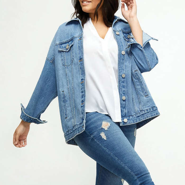 plus size jean jacket outfit