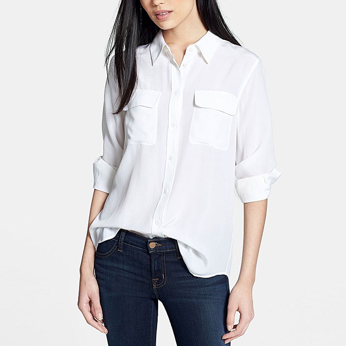 womens white button up dress shirt