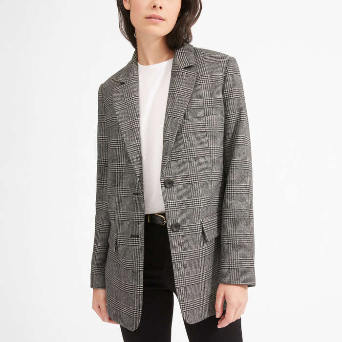 checked oversized blazer