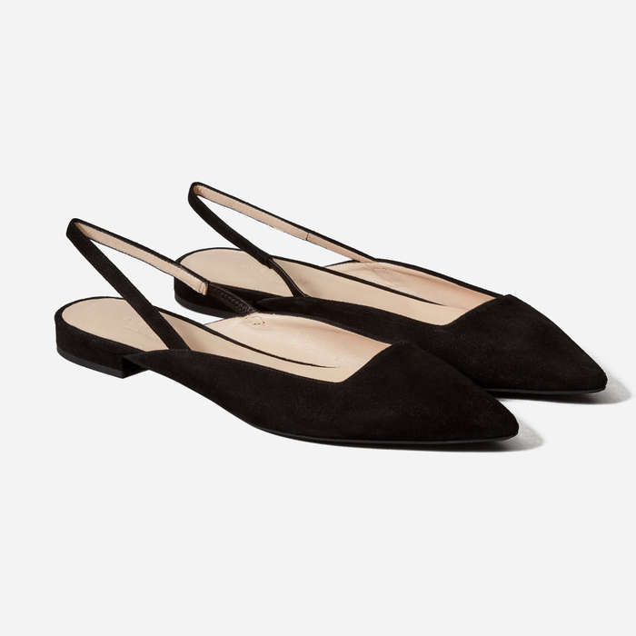 navy flat slingbacks