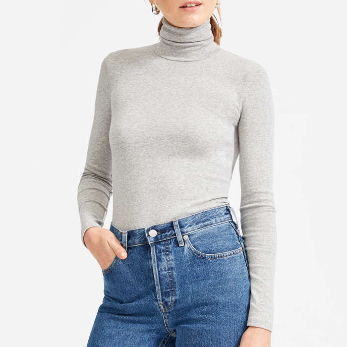 sweatshirt with turtleneck underneath