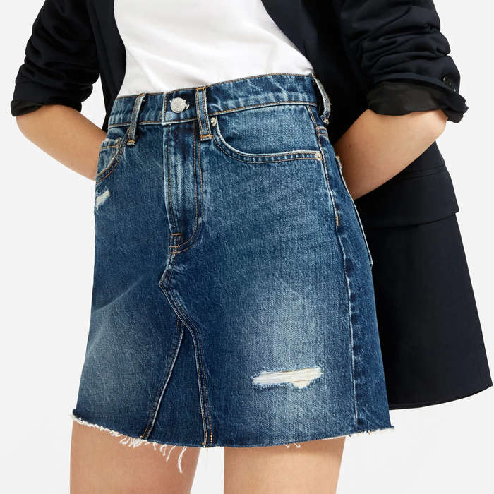 old navy white denim skirt
