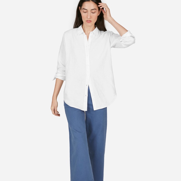 long linen tops uk