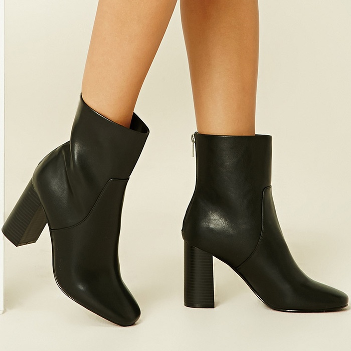 white heel boots forever 21