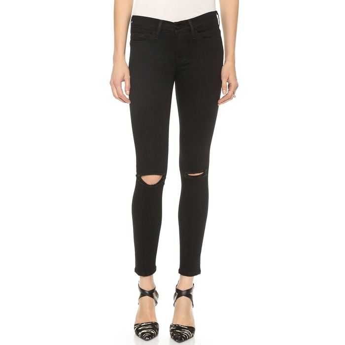 black distressed jeans women's