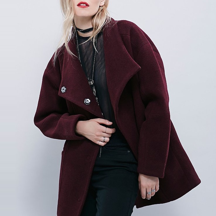 women's wool cocoon coat