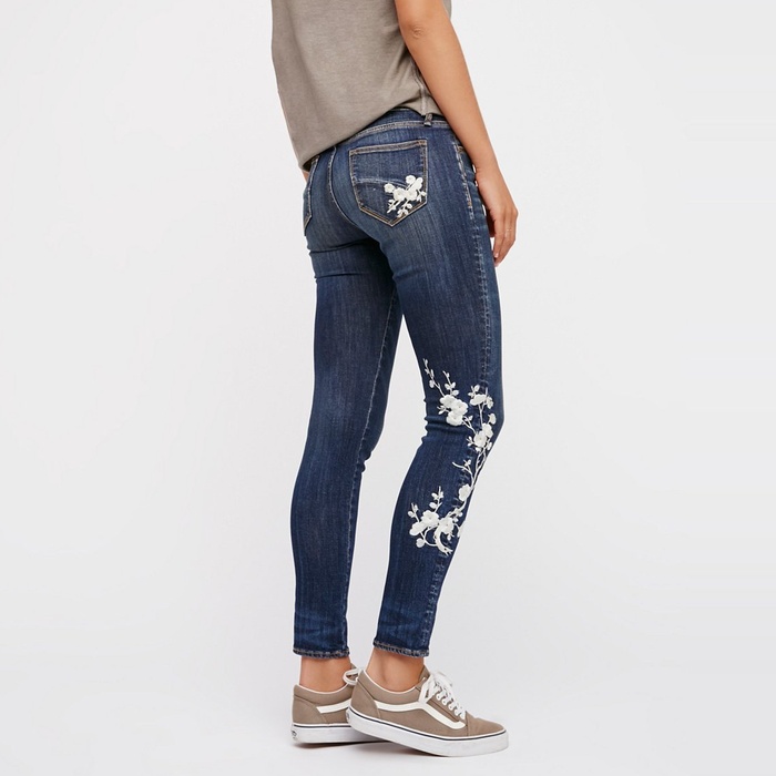 embroidered jeans skinny