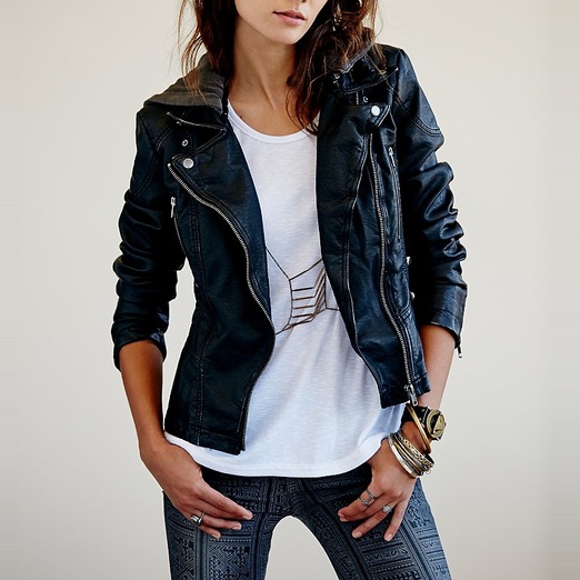 squeaky faux leather jacket