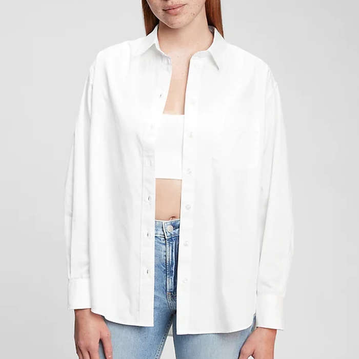 oversized boyfriend button down shirt