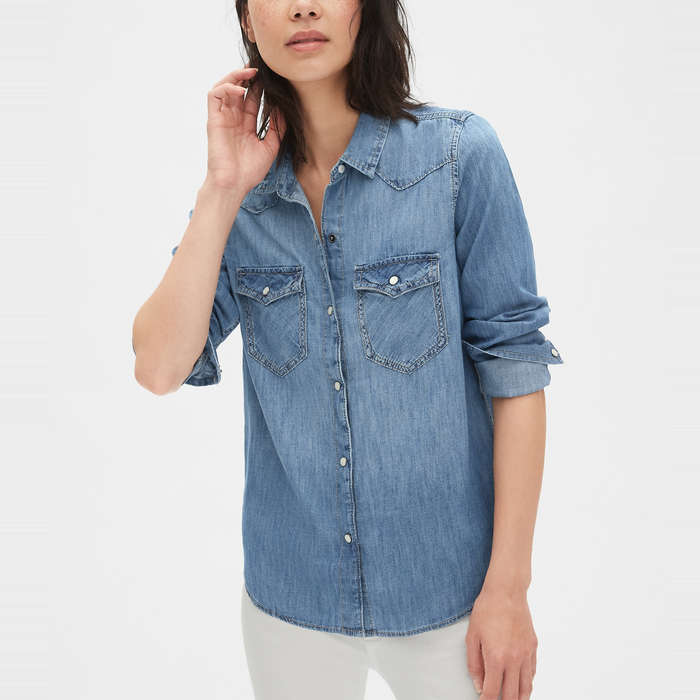 ladies fitted denim shirt