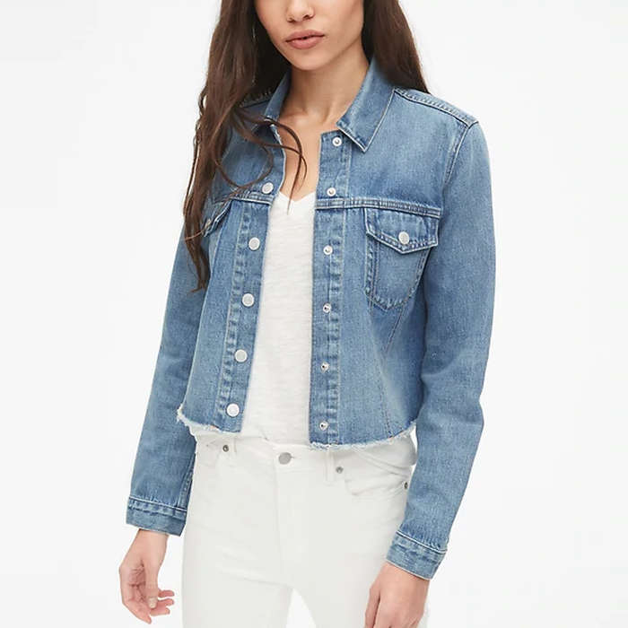 gap cropped denim jacket